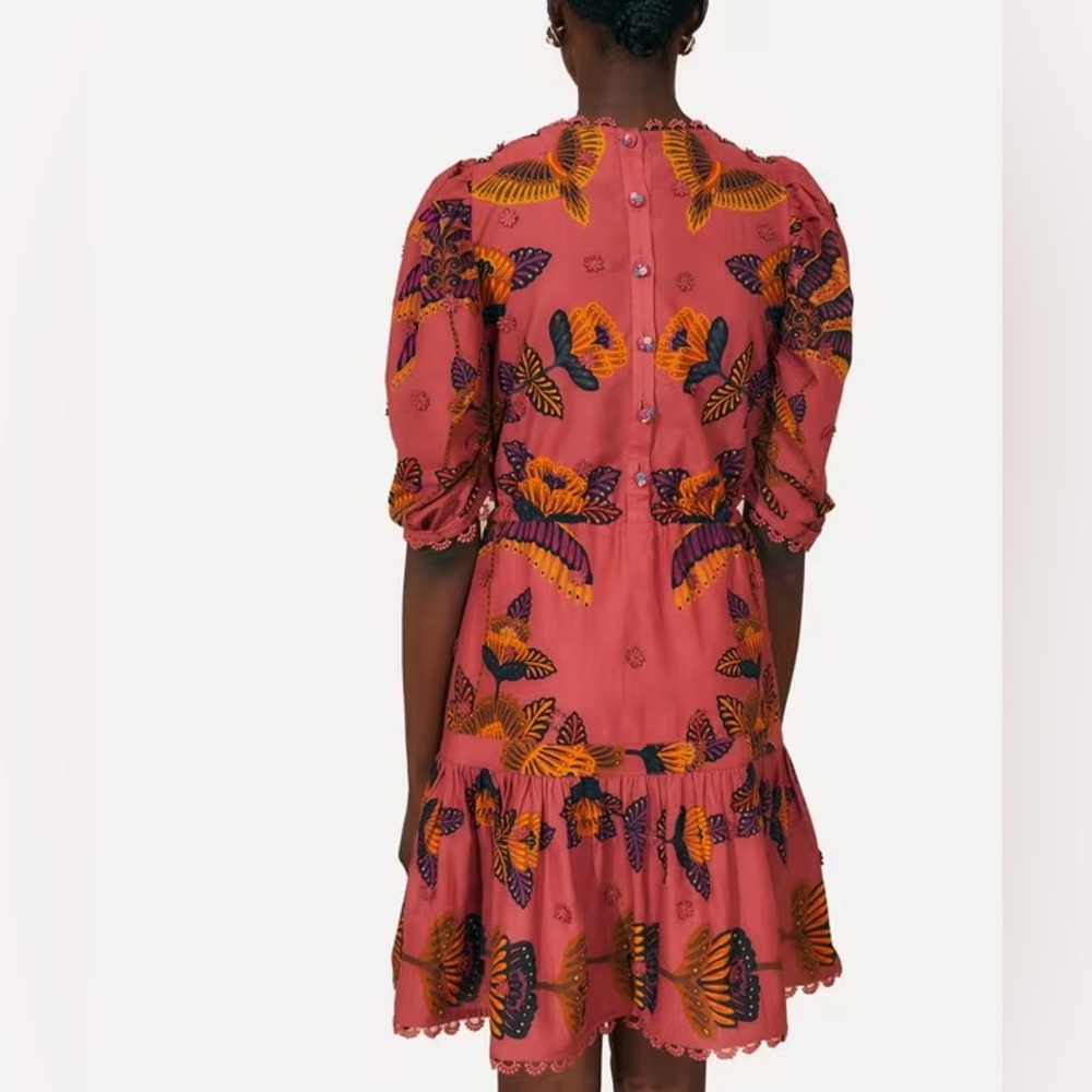 FARM RIO Blush Living Bloom Short-Sleeve Mini-Dress - Picture 2 of 5